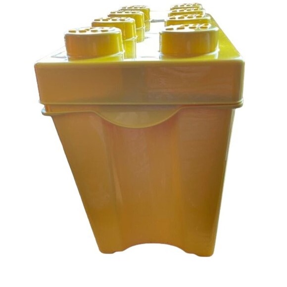 Lego Storage Box Yellow Covered Stackable Tub Lid Store Toys 14x10x7 inches Gift - Picture 11 of 12